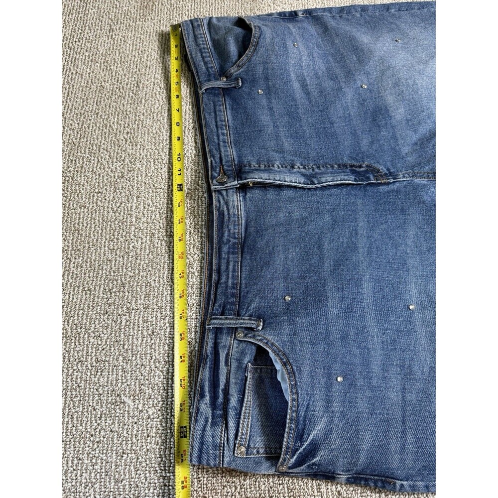 NWT Scoop Low Slung Relaxed Crop Boyfriend Jeans With Rhinestones Women’s 26W - Picture 4 of 8